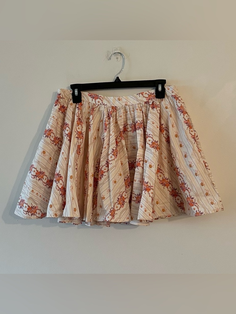 NEW Free People Gaia Floral Poplin Cotton Mini Skirt Pockets M Cottagecore Boho